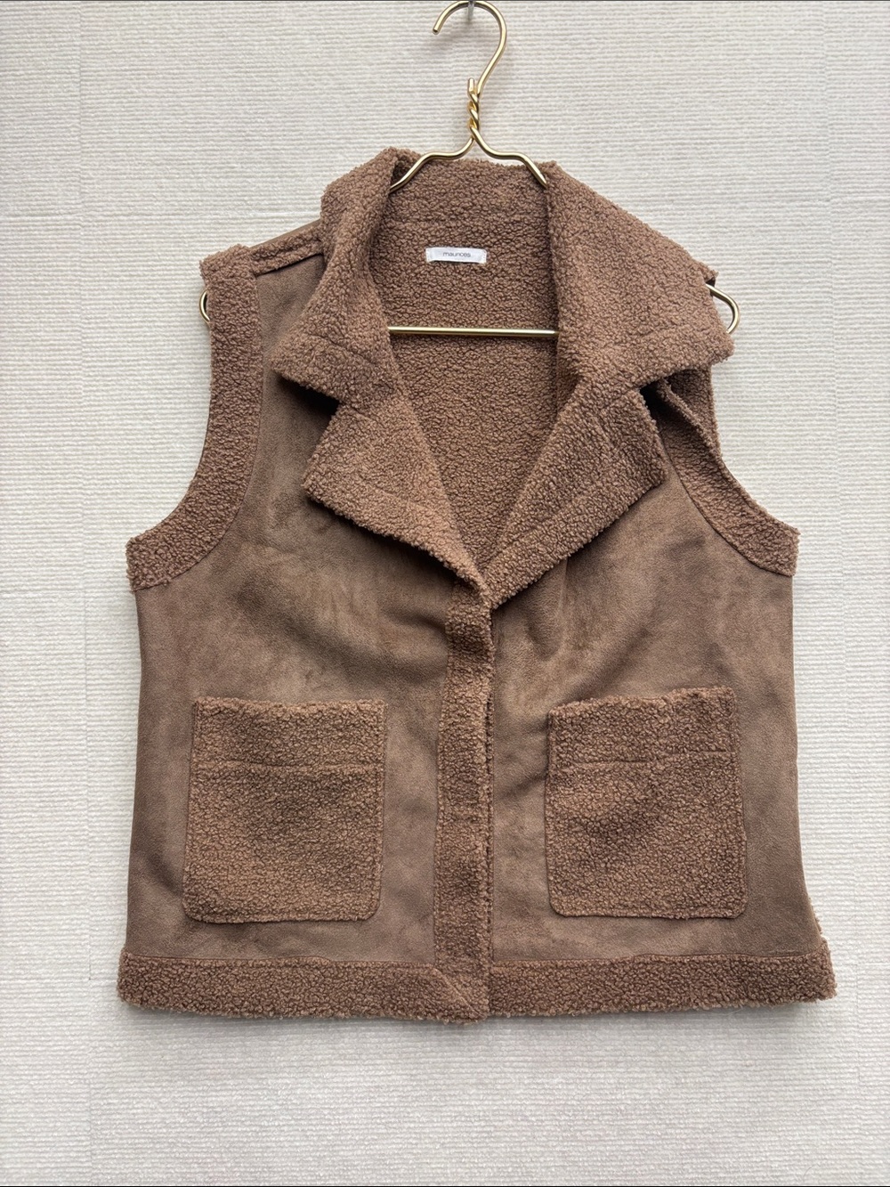 Maurices Women's Brown Faux Shearling Vest Jacket